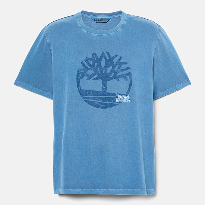 T-shirt teint en pièce avec logo pour hommes