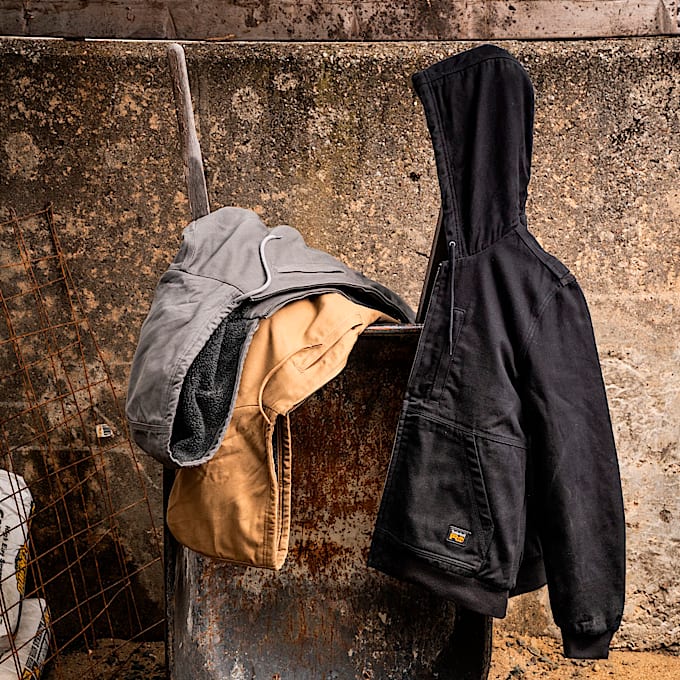 Men's Timberland PRO® Gritman Fleece-Lined Hooded Canvas Jacket