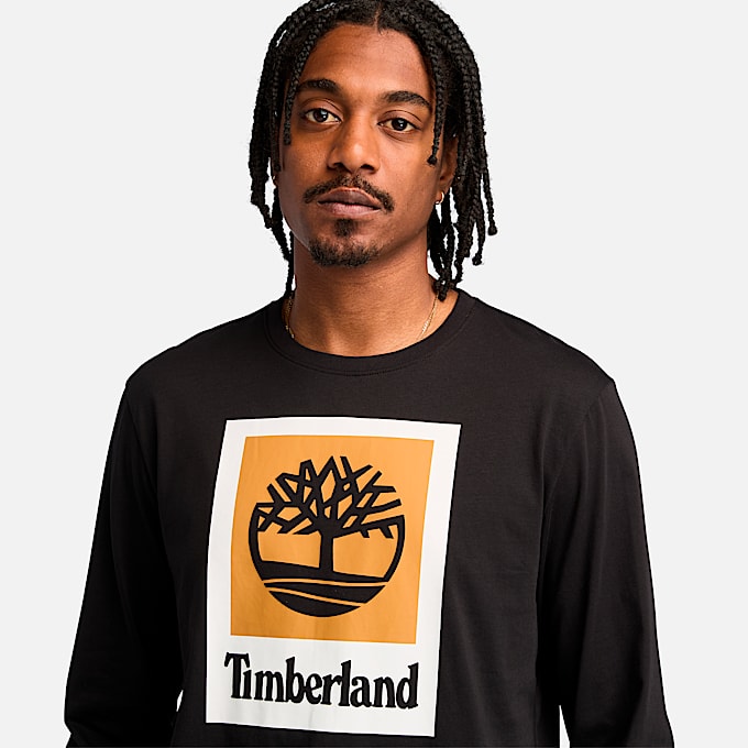 Men's Stack Logo Colored Long Sleeve T-Shirt