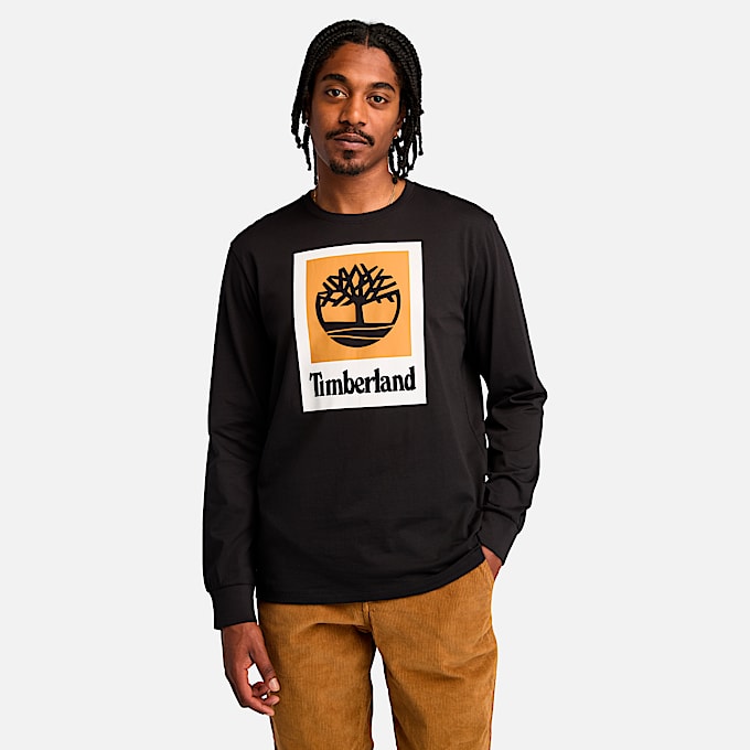 Men's Stack Logo Colored Long Sleeve T-Shirt - 1