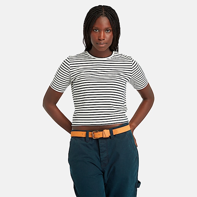 Women's Striped Short-Sleeve Baby T-Shirt - 1