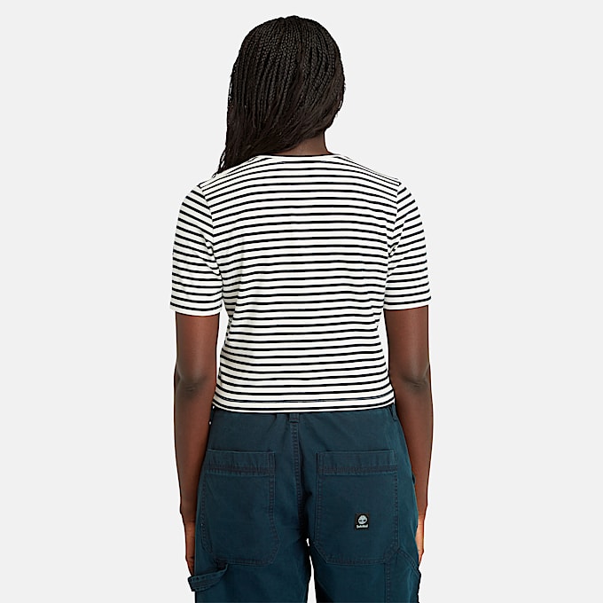 Women's Striped Short-Sleeve Baby T-Shirt