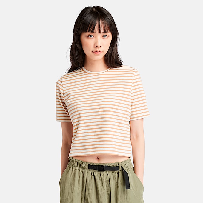 Women's Striped Short-Sleeve Baby T-Shirt - 1
