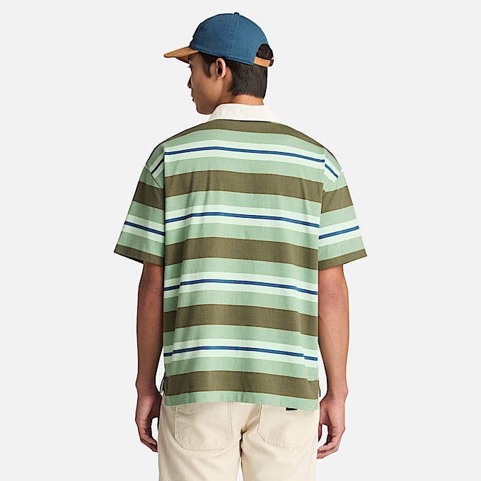 Men's Short-Sleeve Striped Rugby Polo