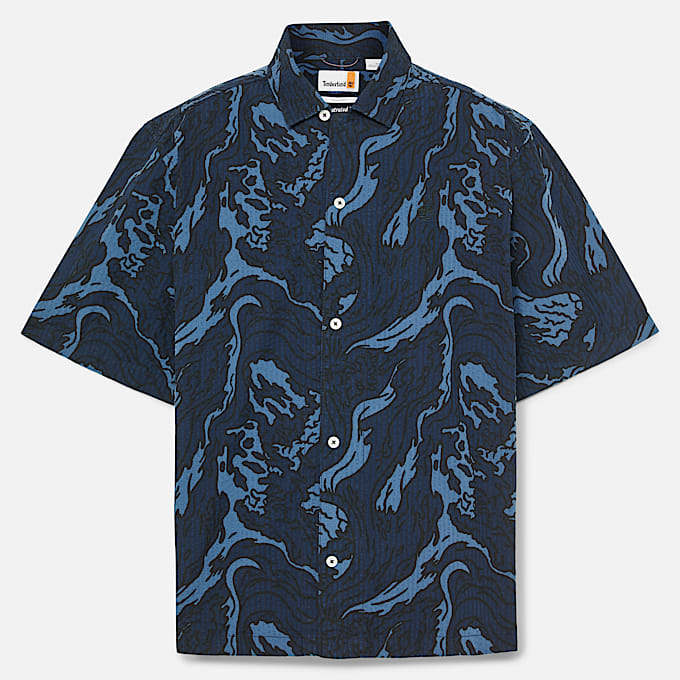 Chemise Seersucker à col cavalier pour hommes
