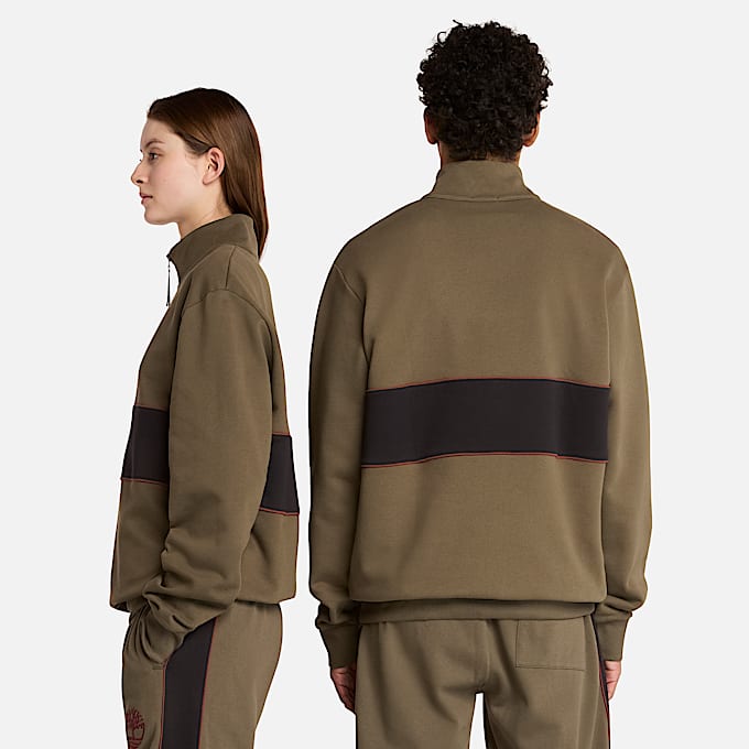 Cut-and-Sew Quarter-Zip Sweatshirt