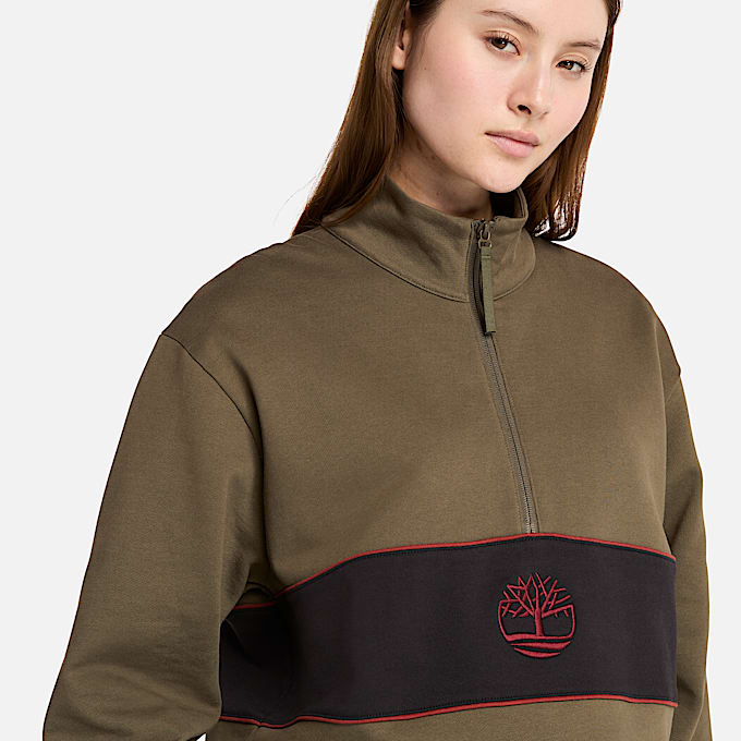 Cut-and-Sew Quarter-Zip Sweatshirt