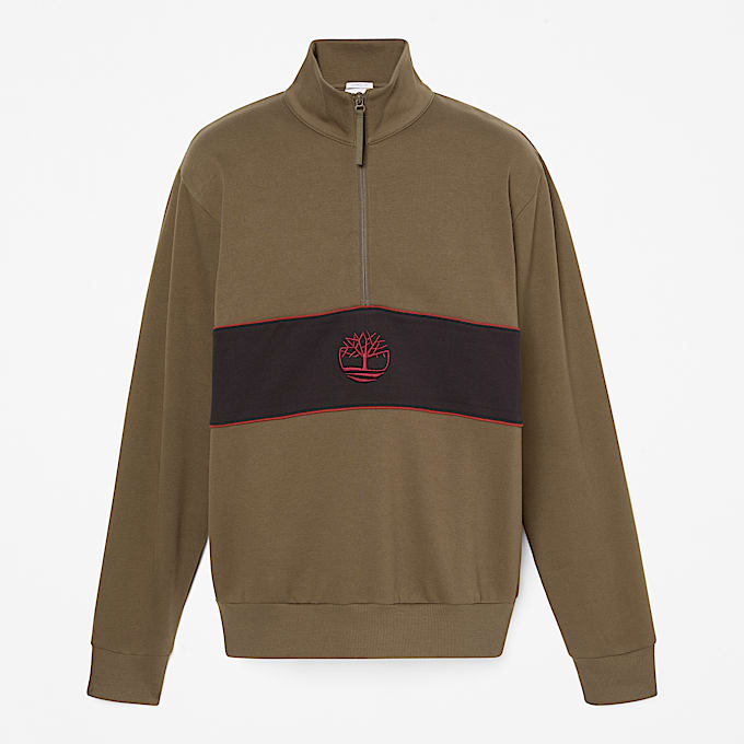 Cut-and-Sew Quarter-Zip Sweatshirt
