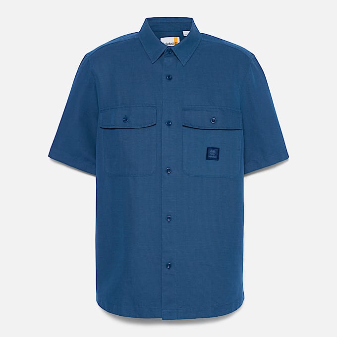 Surchemise utilitaire en lin et coton pour hommes