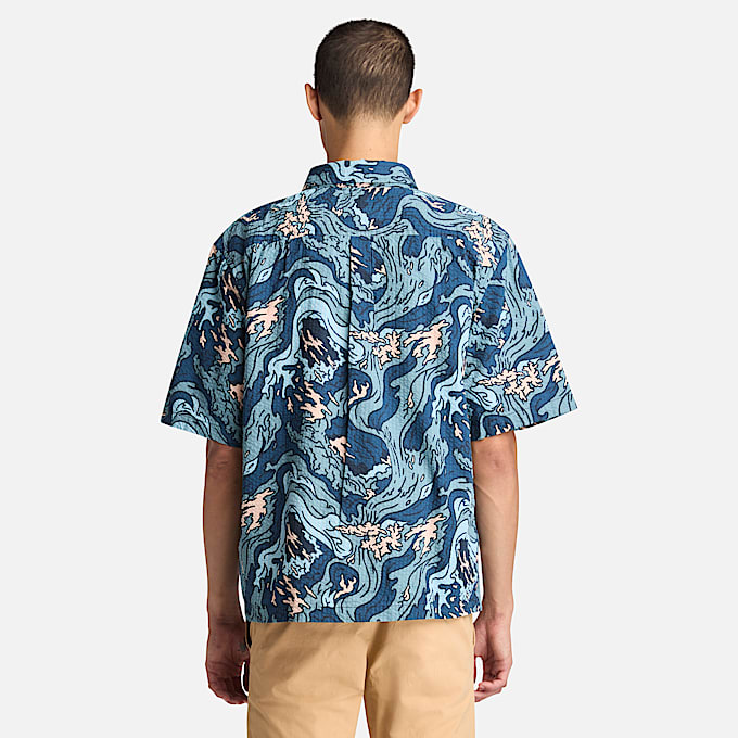 Chemise Seersucker à col cavalier pour hommes