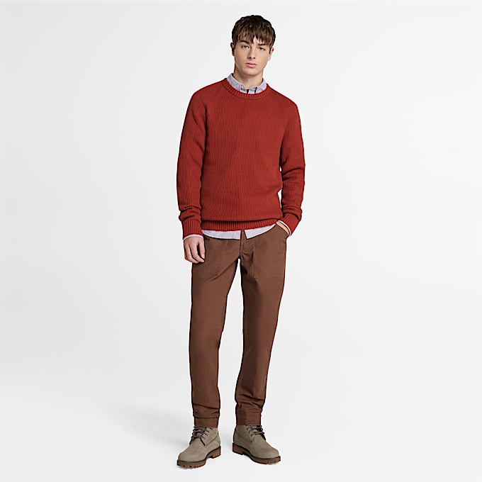 Men's Raglan Sleeve Ribbed Sweater