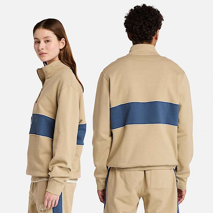 Cut-and-Sew Quarter-Zip Sweatshirt