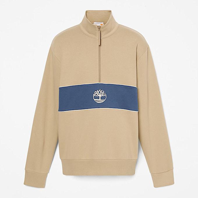 Cut-and-Sew Quarter-Zip Sweatshirt
