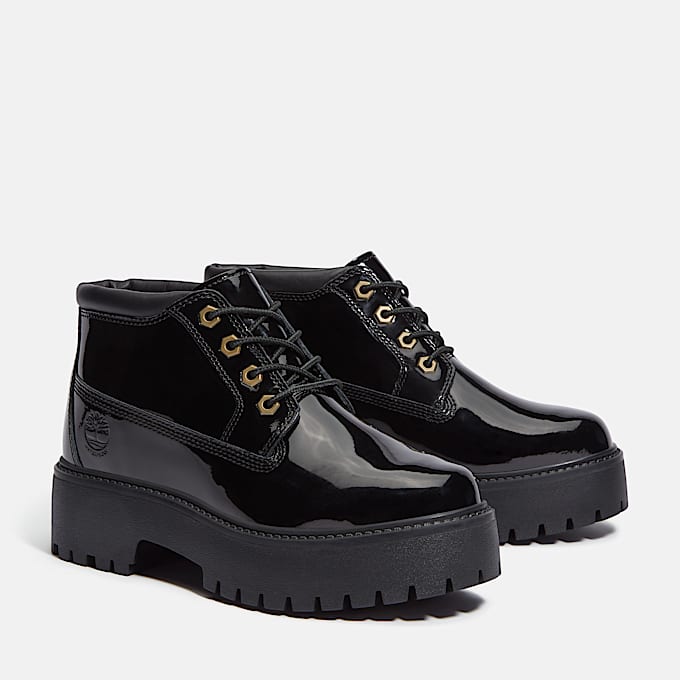 Women's Patent Leather Stone Street Platform Chukka