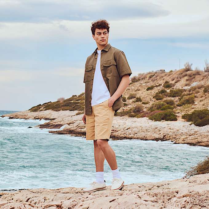 Short Goffstown d’inspiration militaire en toile délavée pour hommes