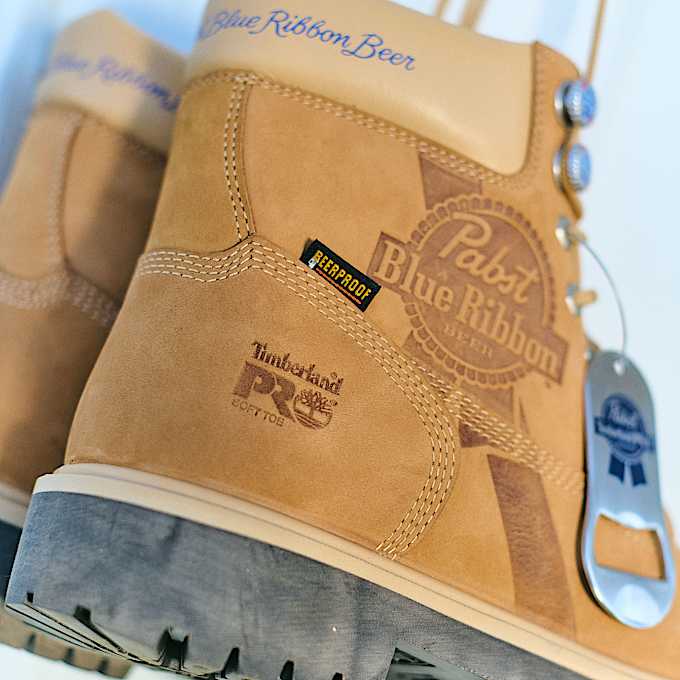 Men's Timberland PRO® and Pabst Blue Ribbon Direct Attach 6" Soft Toe Waterproof Work Boot