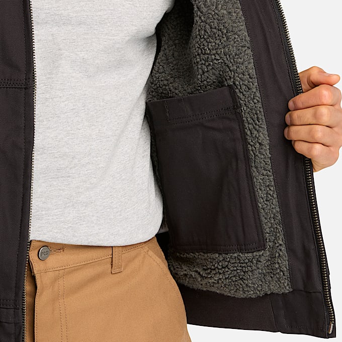 Men's Timberland PRO® Gritman Fleece-Lined Hooded Canvas Jacket