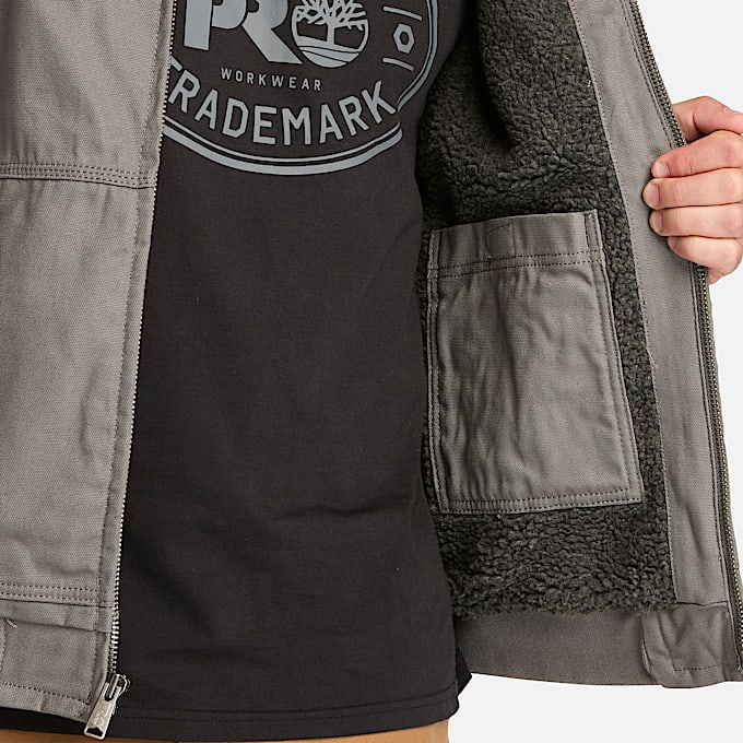 Men's Timberland PRO® Gritman Fleece-Lined Hooded Canvas Jacket