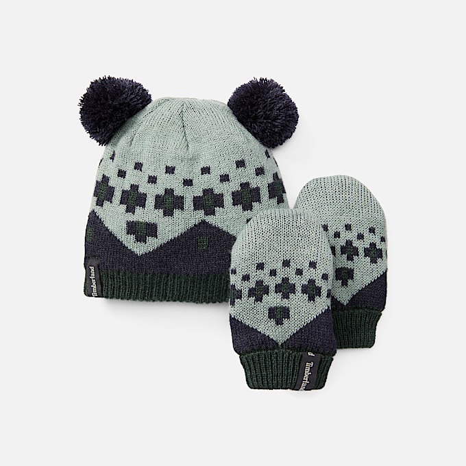 Kids' Fairisle Hat & Mitten Set - 1
