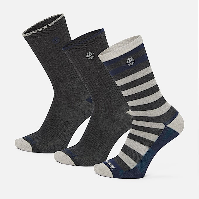 Men's Timberland® 3-Pack Craftsbury Striped Crew Sock - 1