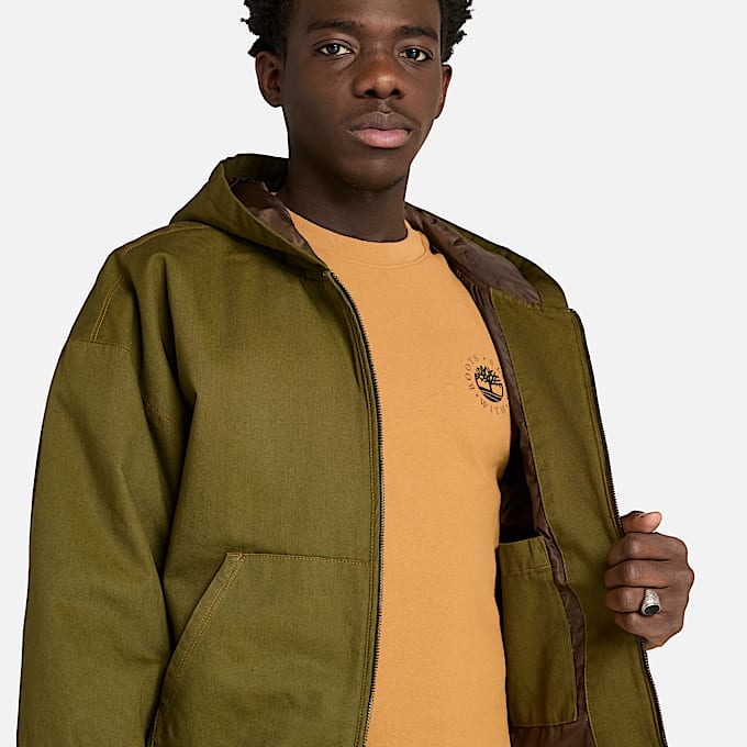Washed Duck Canvas Hooded Bomber
