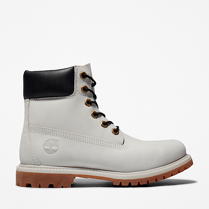 Grey and white timberland boots shop