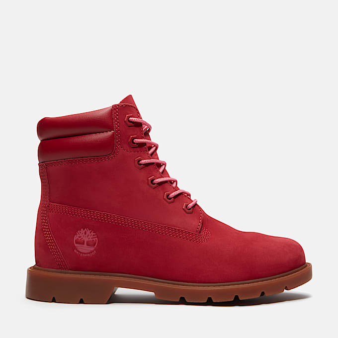 Red white timberland boots best sale