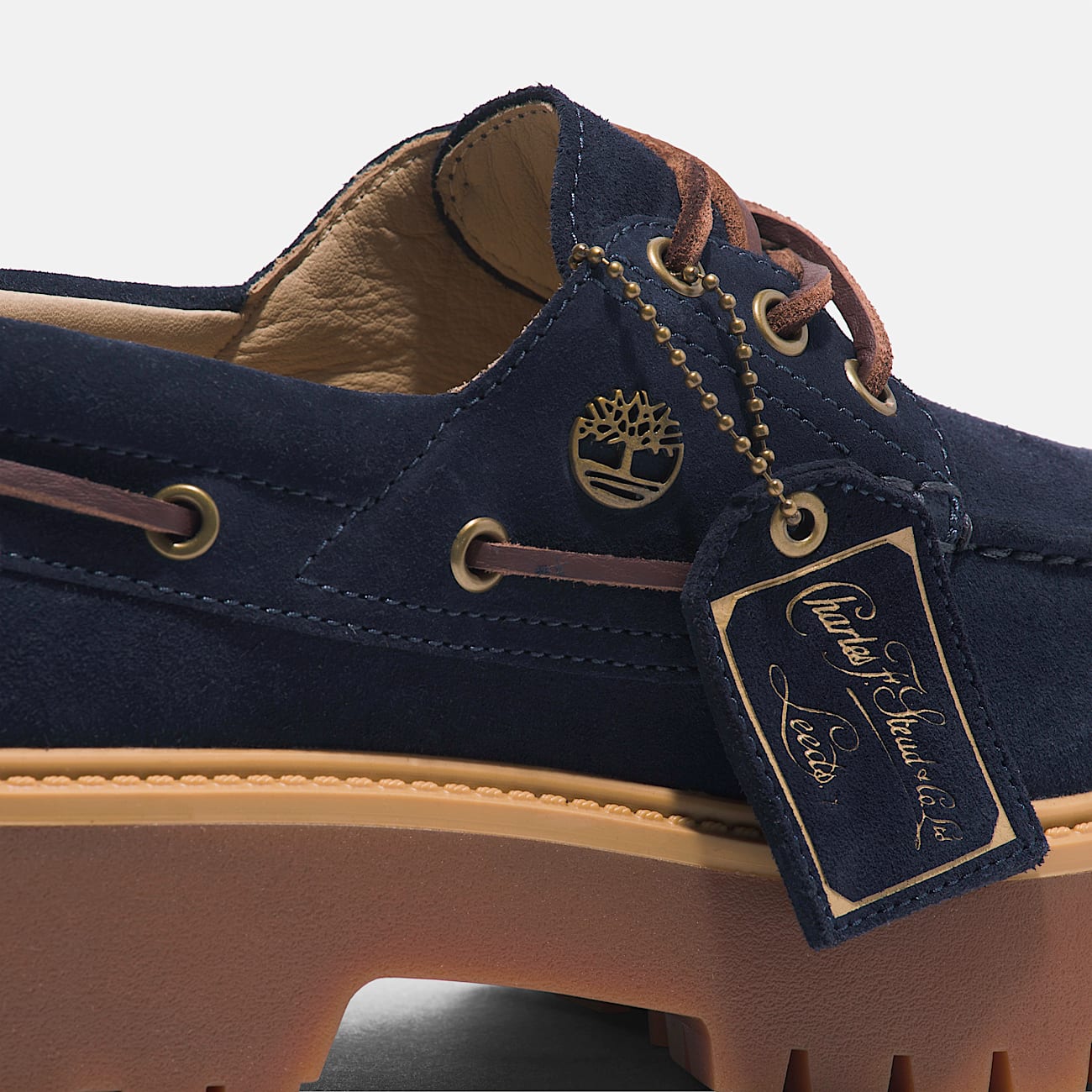 Womens Timberland CF Stead Indigo Suede Stone Street Platform Boat Shoe TBL Dark Blue Suede ALT7
