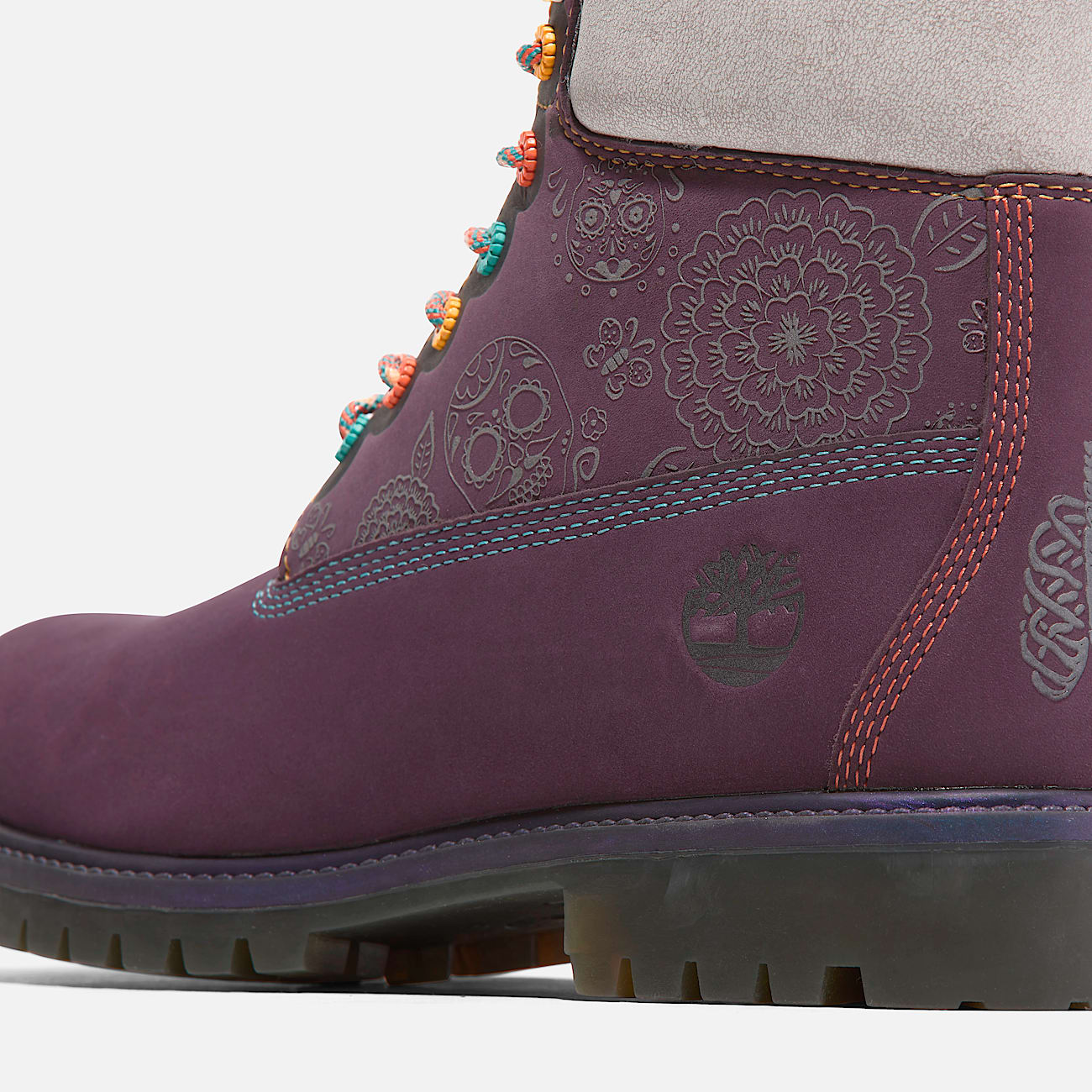Mens Timberland Dia de Muertos 6Inch Waterproof Boot TBL Dark Purple Nubuck ALT7