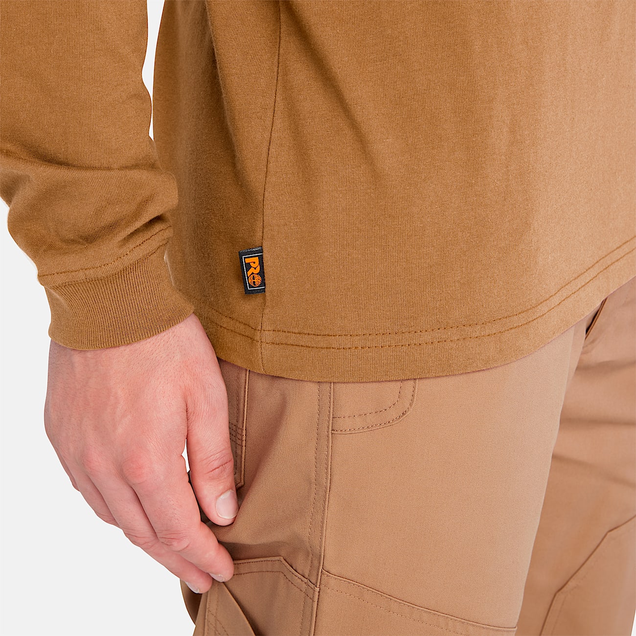 Mens Timberland PRO Core Logo LongSleeve TShirt TBL Dark Wheat ALT3