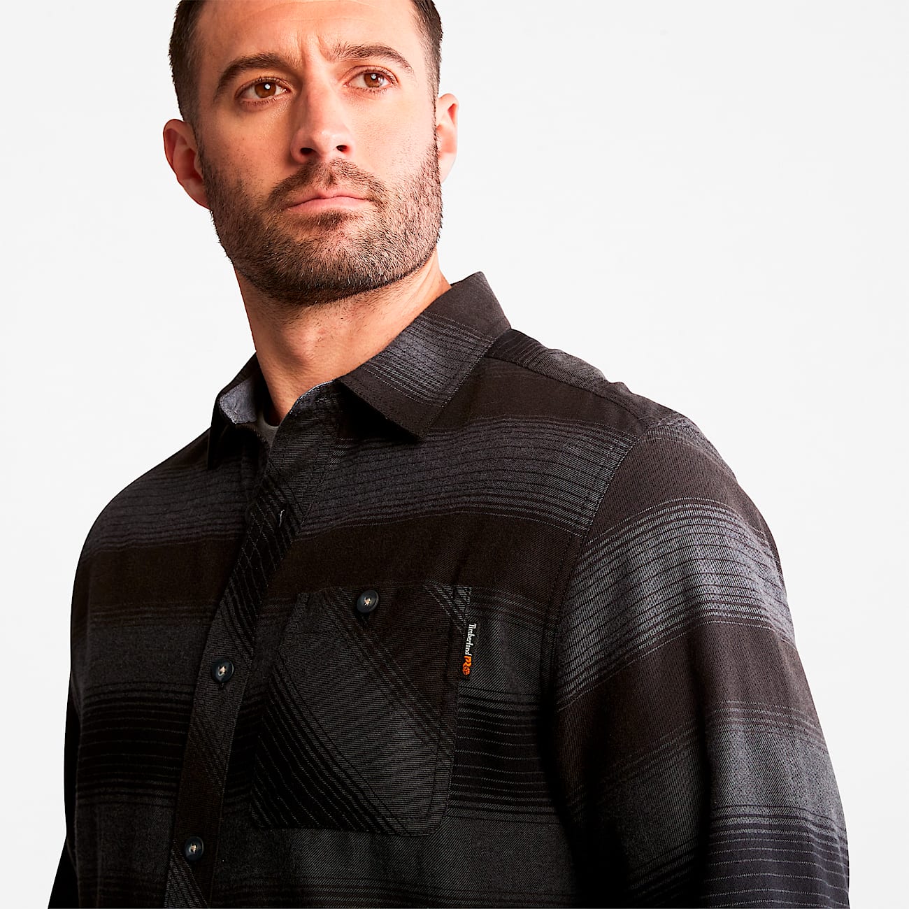 Mens Woodfort Midweight Flannel Work Shirt TBL Black Stripe ALT4