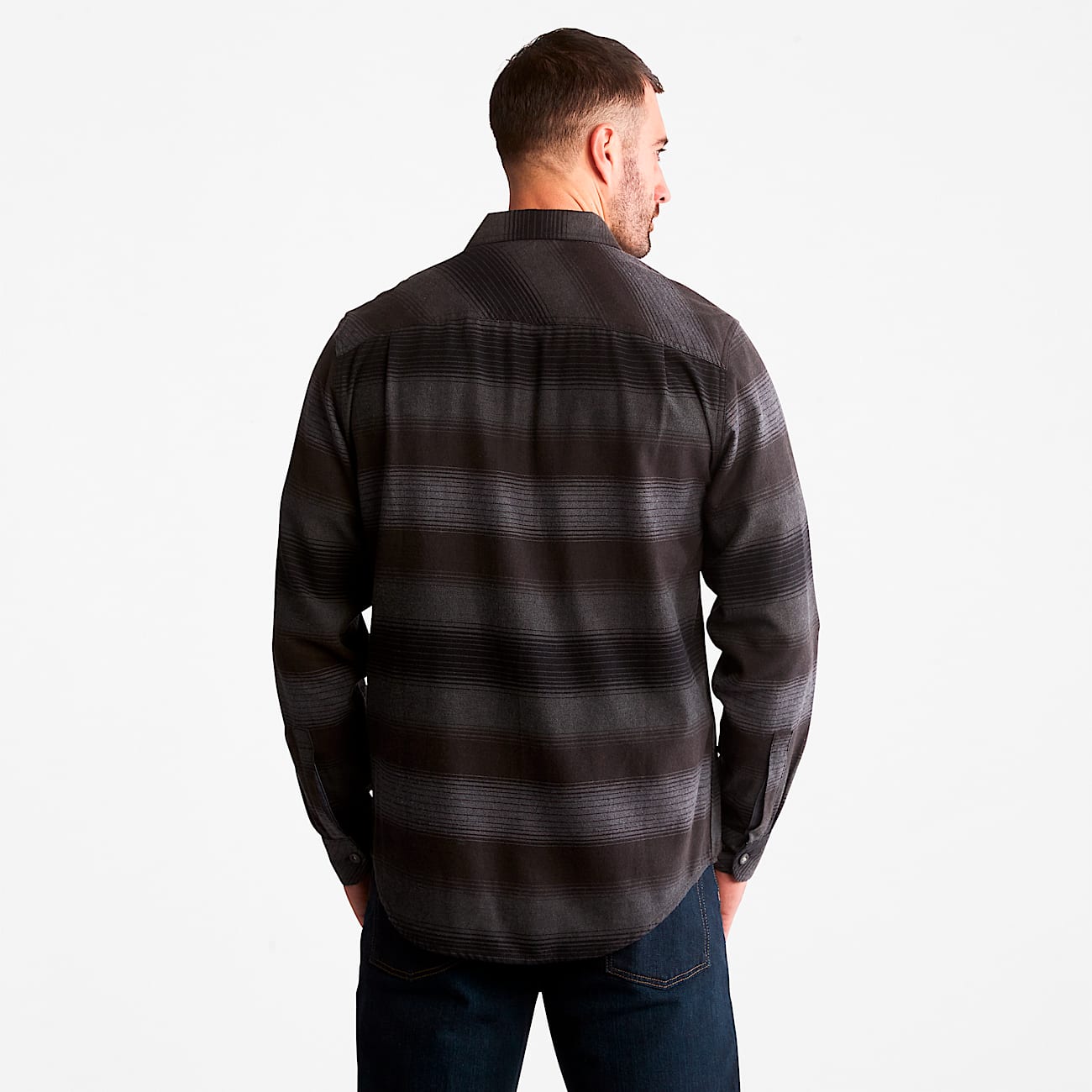 Mens Woodfort Midweight Flannel Work Shirt TBL Black Stripe ALT1