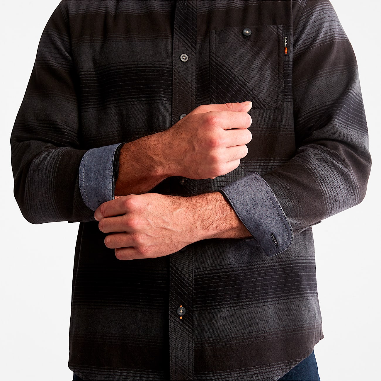 Mens Woodfort Midweight Flannel Work Shirt TBL Black Stripe ALT5