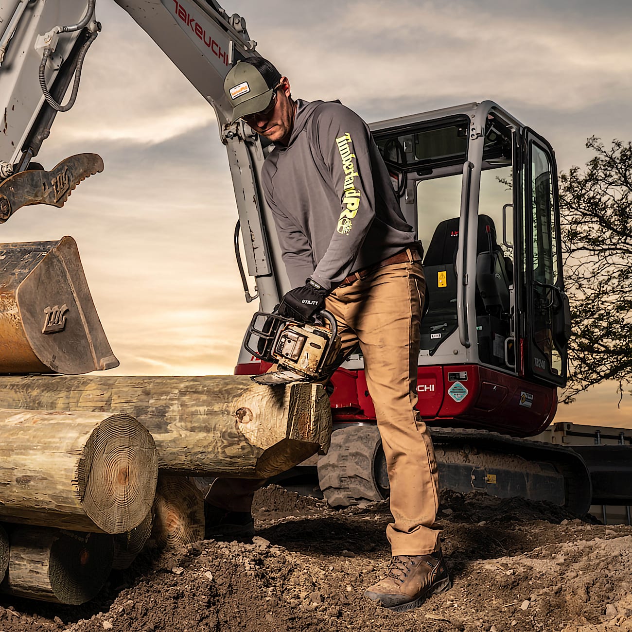 Mens Timberland PRO Wicking Good Hoodie TBL Pewter ALT6