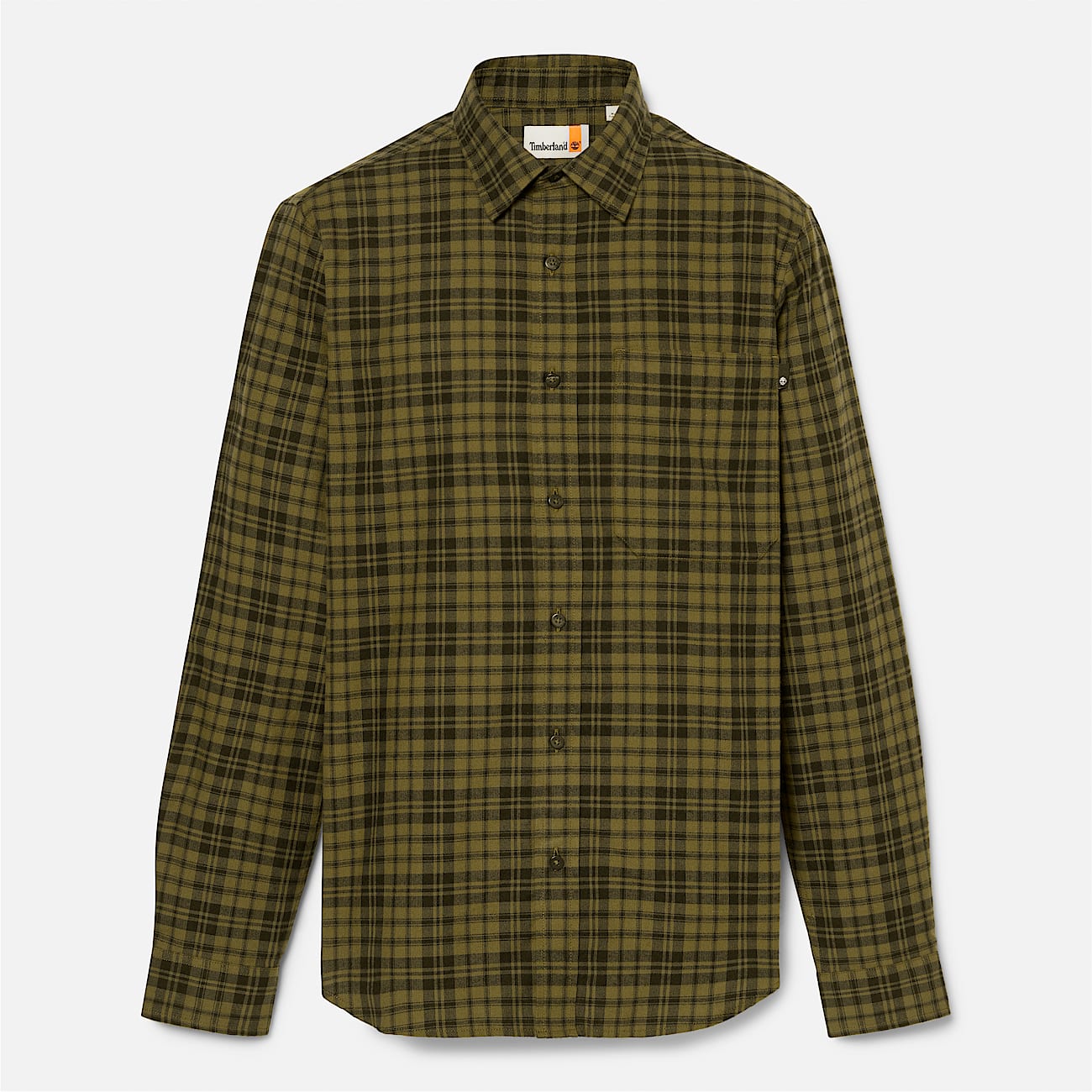 Mens Herringbone Flannel Plaid Shirt TBL Dark Olive ALT10