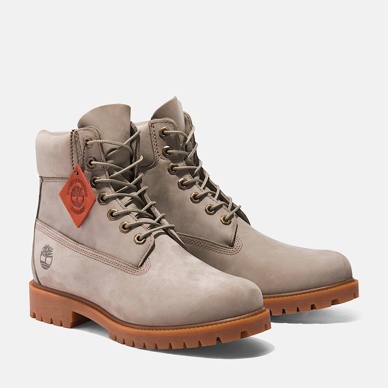 Mens Timberland Heritage 6Inch Waterproof Boot TBL Light Taupe Nubuck ALT4
