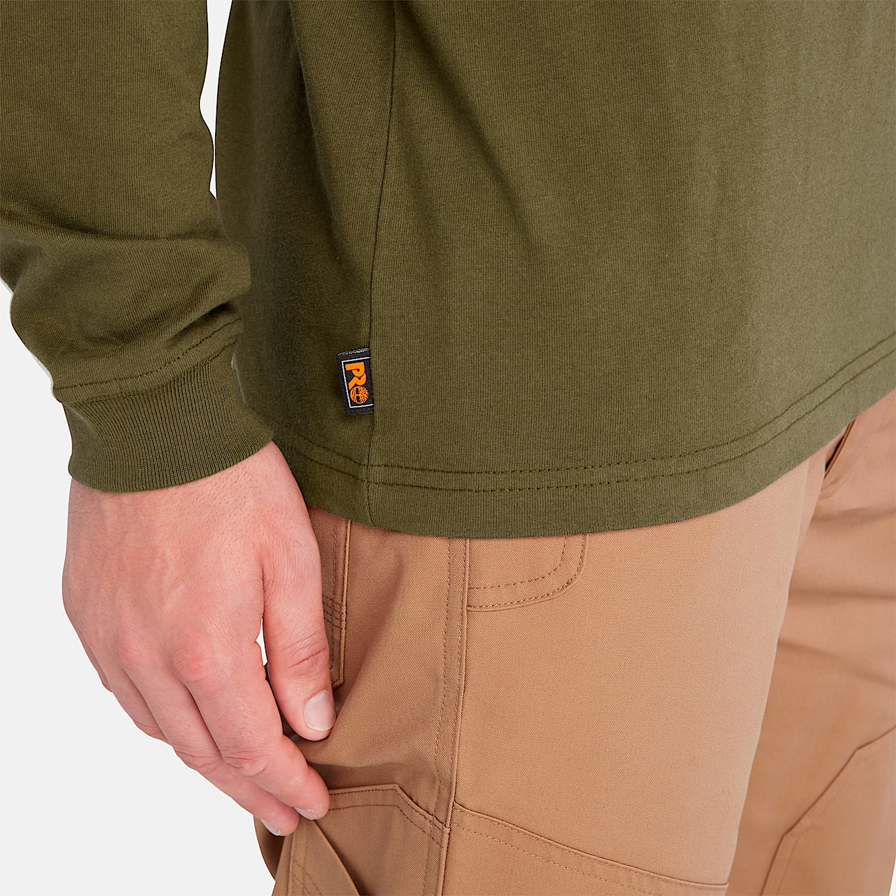 Mens Timberland PRO Core Logo LongSleeve TShirt TBL Olive Night ALT3