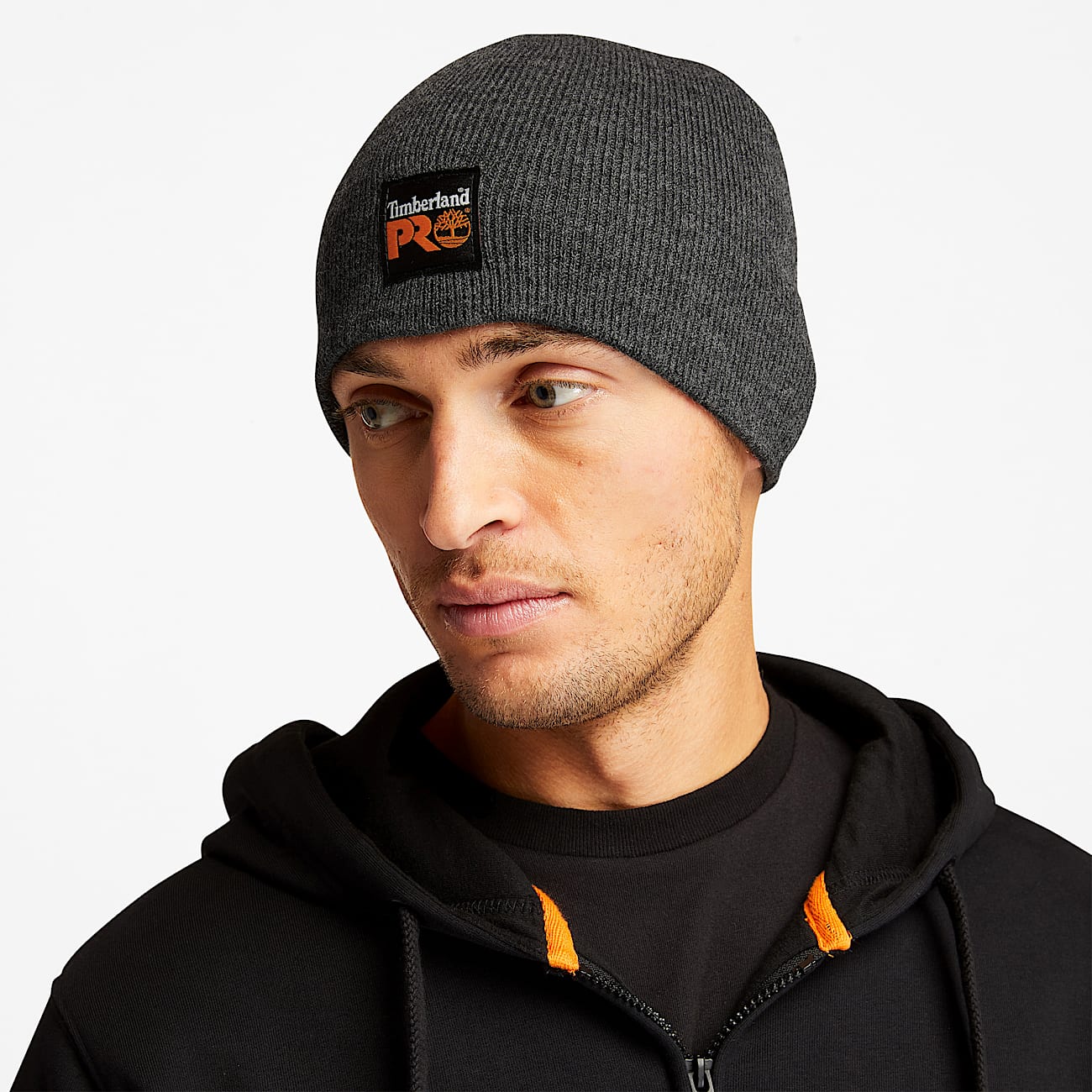 Mens Timberland PRO Beanie TBL Dark Charcoal Heather ALT1