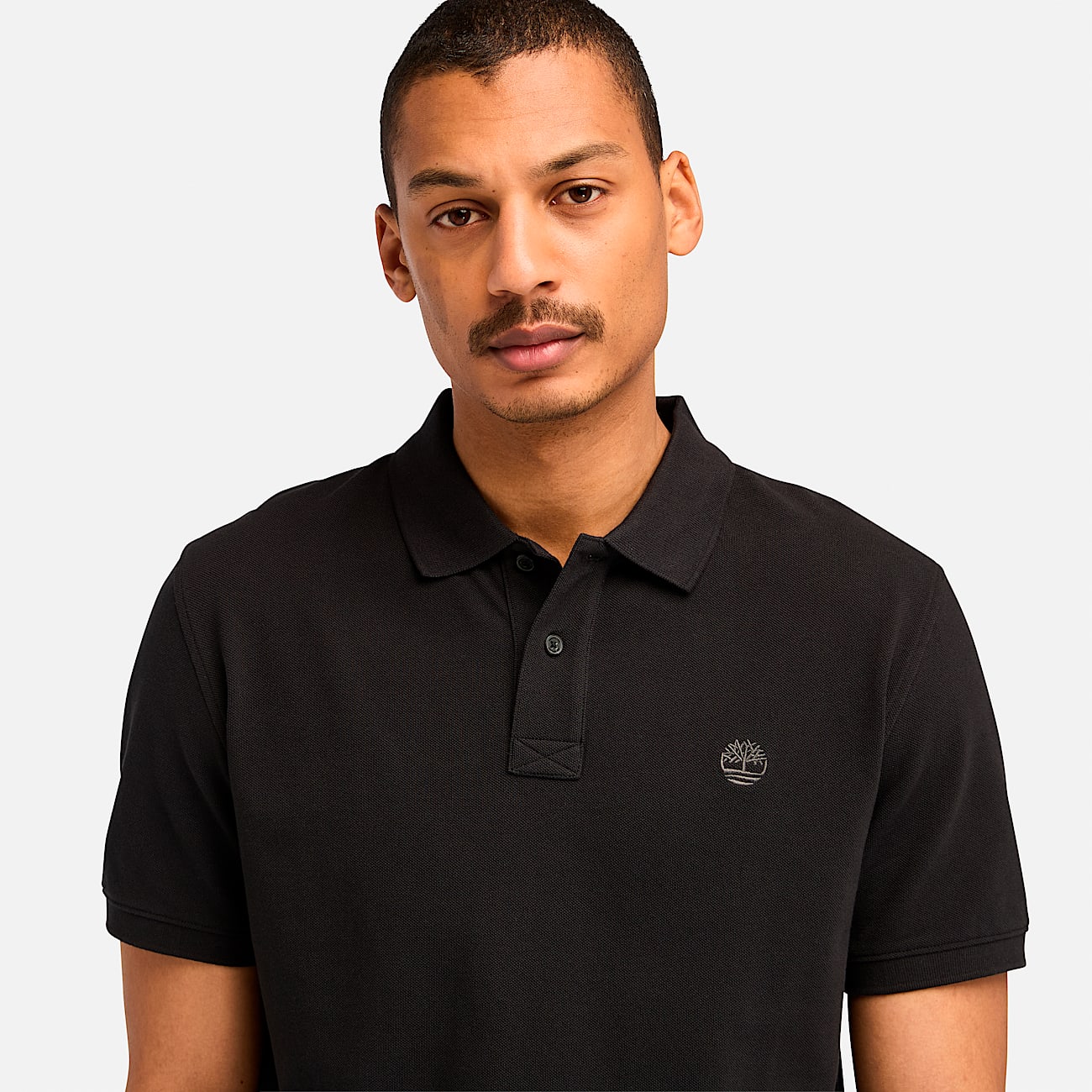 Polo Millers River Piqu de manga corta para hombre TBL Negro ALT2