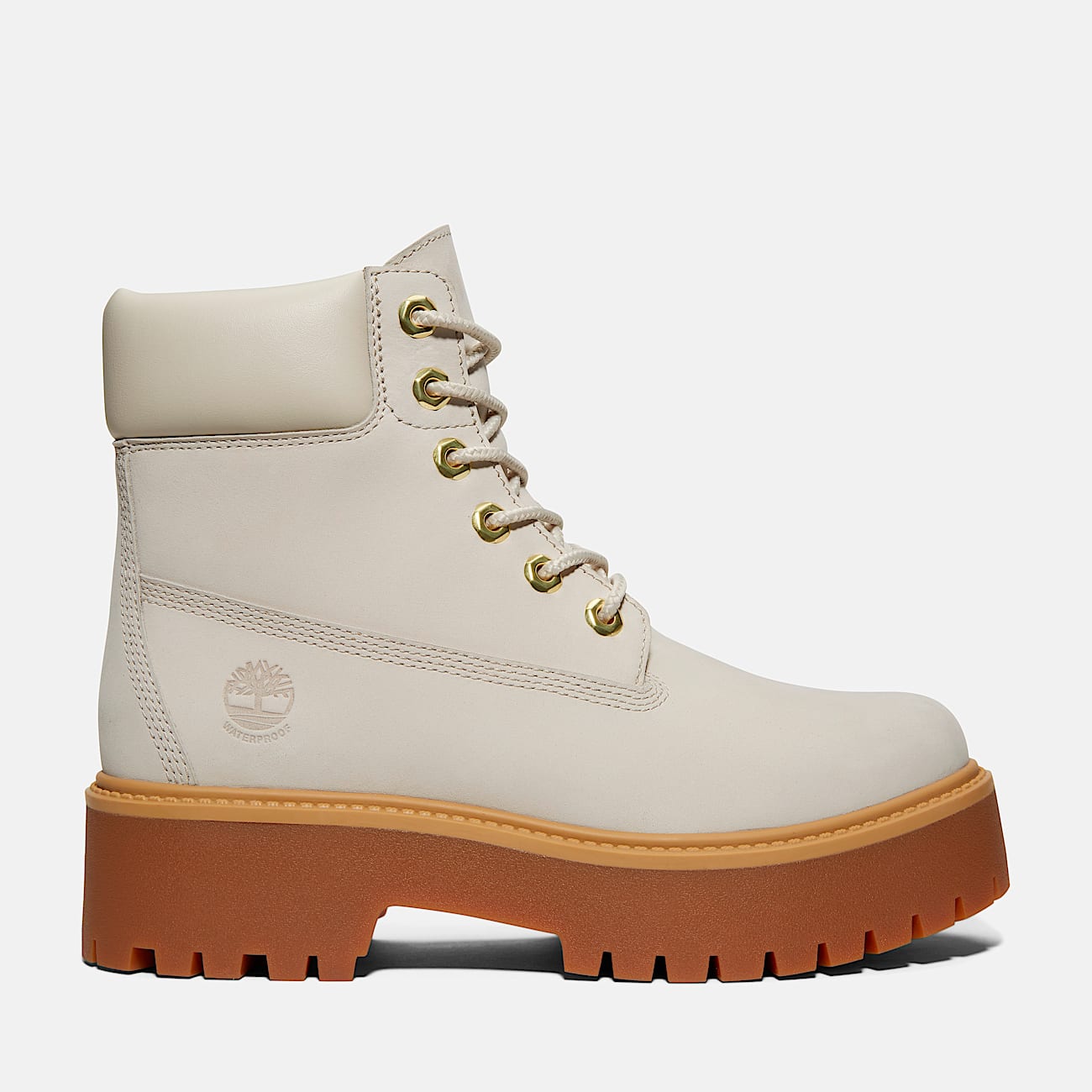 Timberland Stone Street 8 W/L ホワイトヌバック Women's Stone Street 6-Inch Waterproof Platform Boot