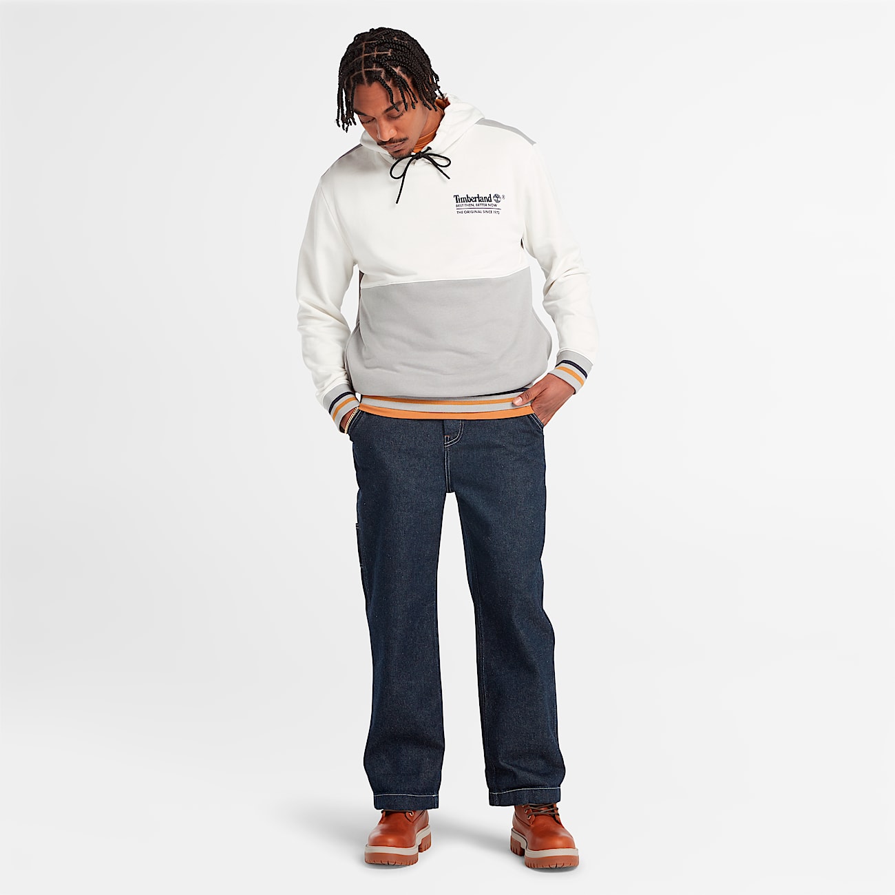 Mens Back to School Graphic Hoodie TBL Vintage WhiteGriffin ALT1