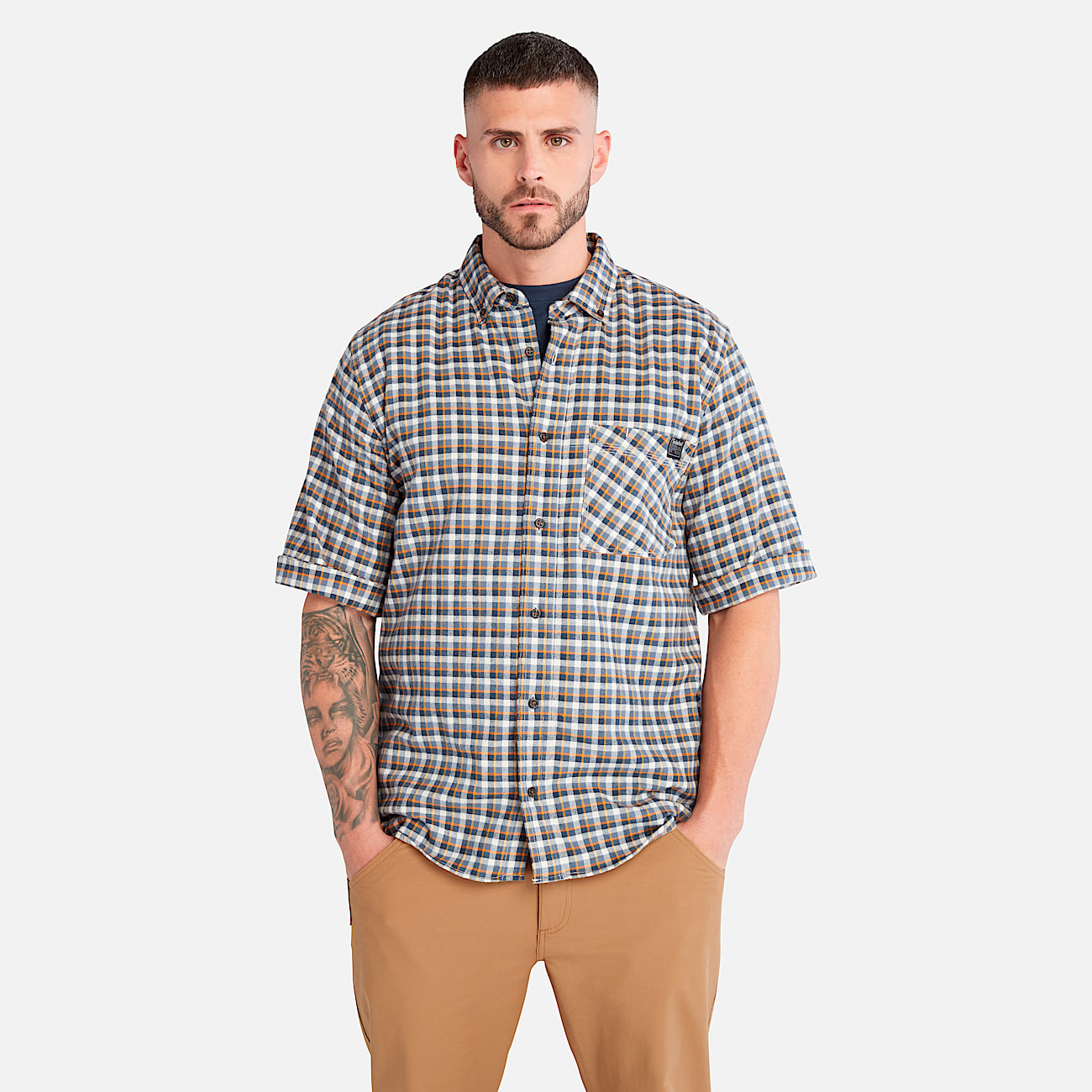 Men's Timberland PRO® Woodfort Lightweight Flannel Flex Shirt - 1