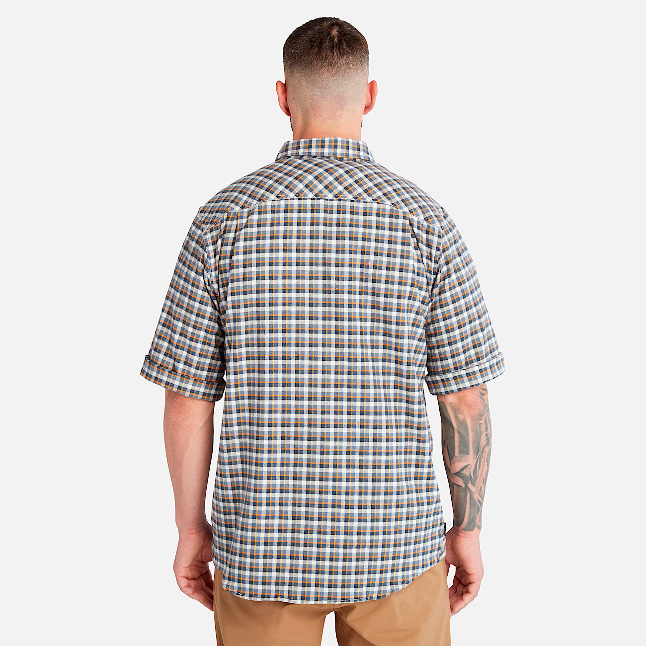 Mens Timberland PRO Woodfort Lightweight Flannel Flex Shirt TBL Black Iris ALT9