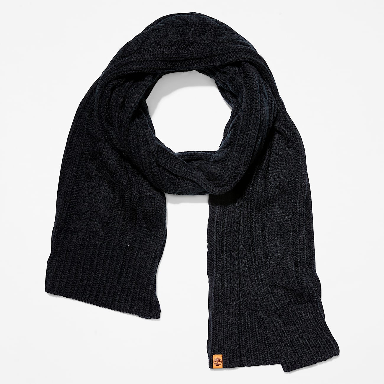 Womens Prescott Park Cabled Scarf TBL Black HERO