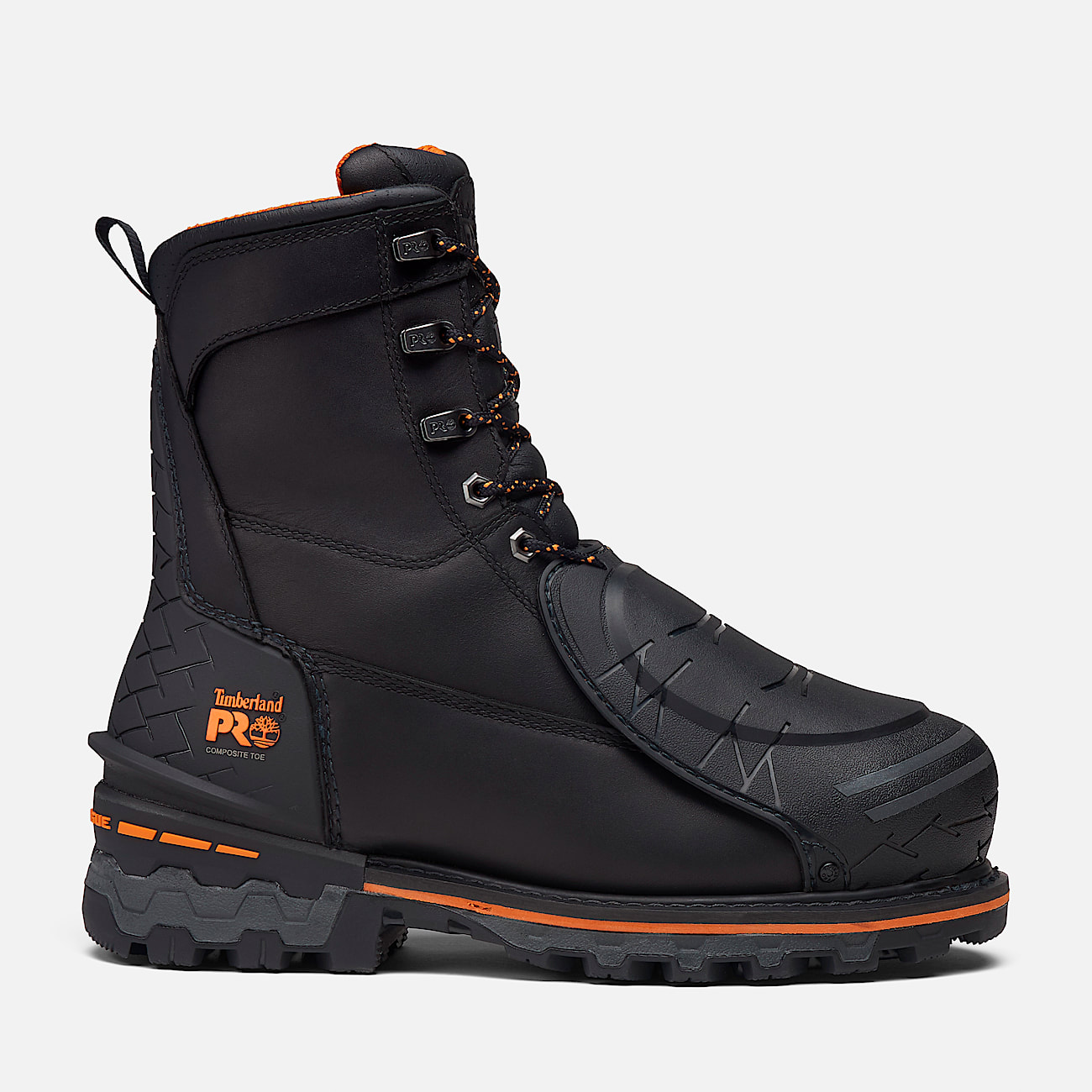 Mens Boondock CSA Met Guard 8 Work Boot TBL Black FullGrainOrange HERO