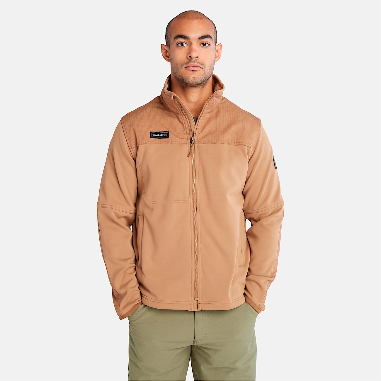 Mens Timberland PRO Trailwind FullZip Fleece Jacket TBL Dark Wheat HERO