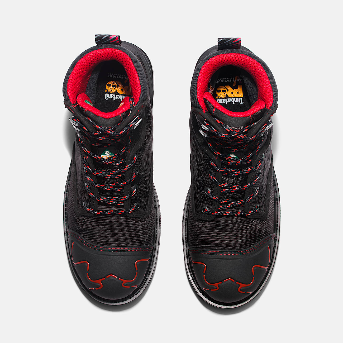 Mens Timberland PRO Magnitude 8 Waterproof CompToe Work Boot TBL BlackBlack Red ALT2