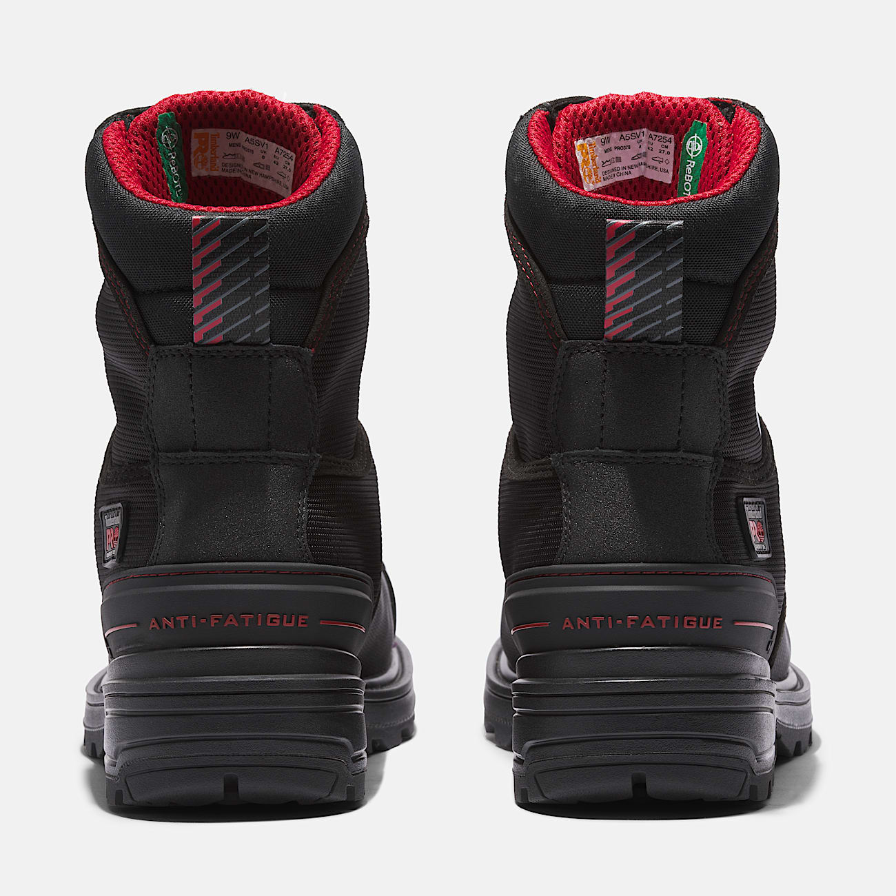 Mens Timberland PRO Magnitude 8 Waterproof CompToe Work Boot TBL BlackBlack Red ALT5