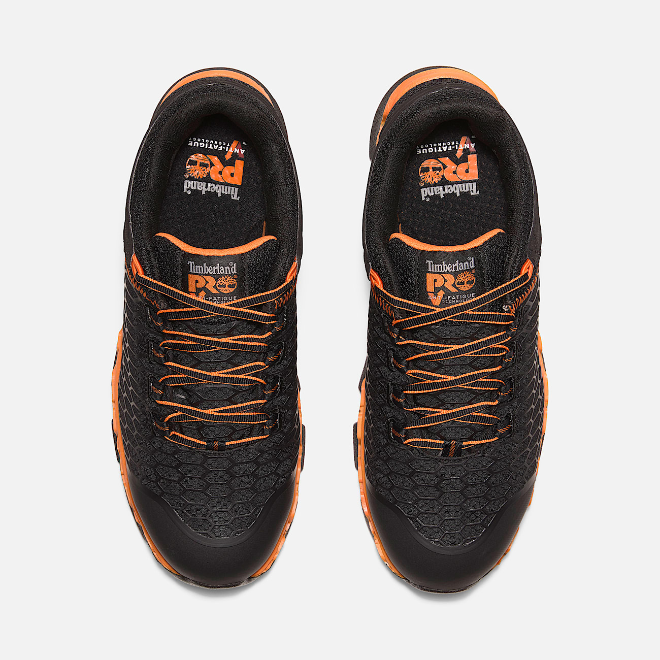 Mens Timberland PRO Powertrain Sport Alloy Toe Work Sneaker TBL BlackOrange ALT2