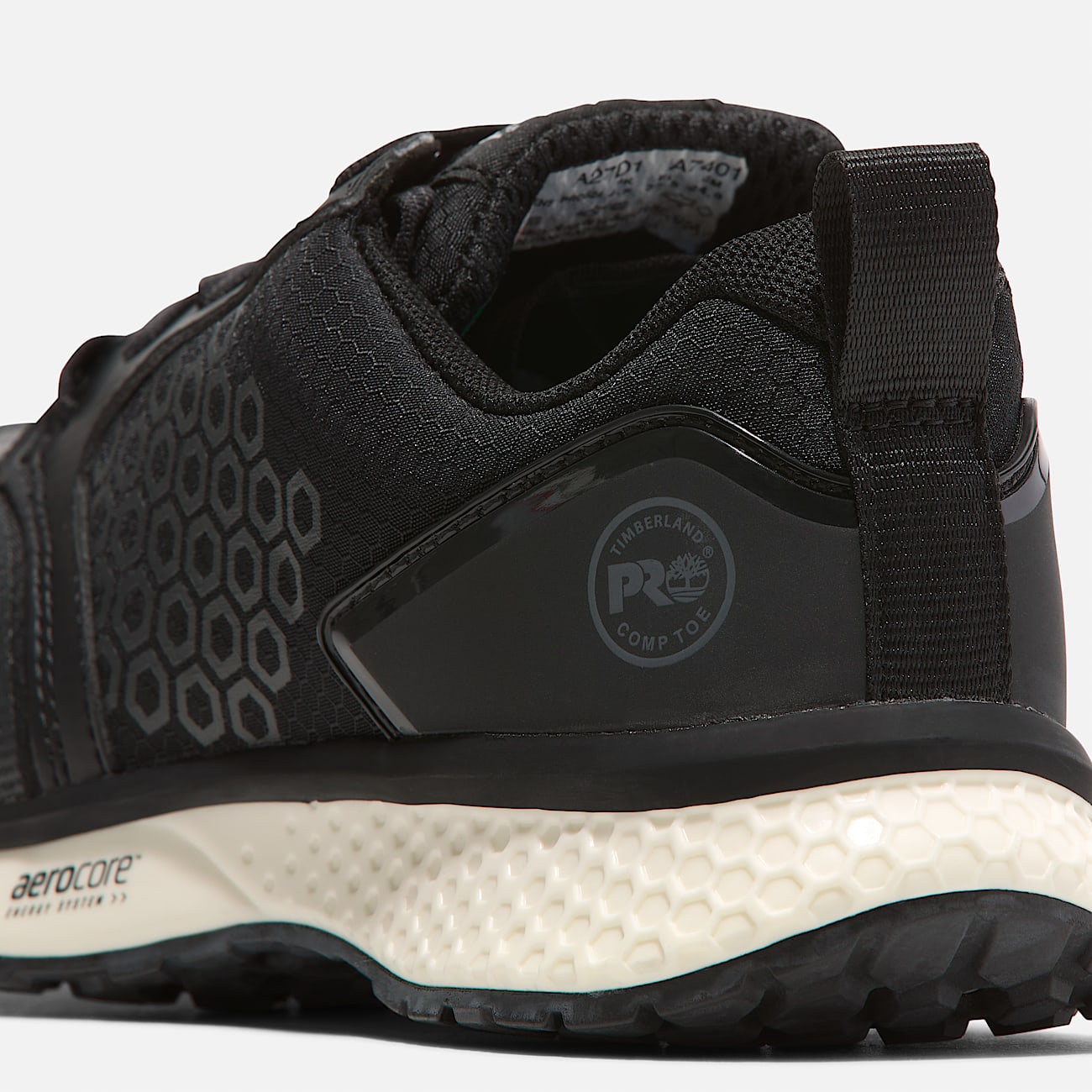 Womens Reaxion Composite Toe Work Sneaker TBL BlackWhite ALT7